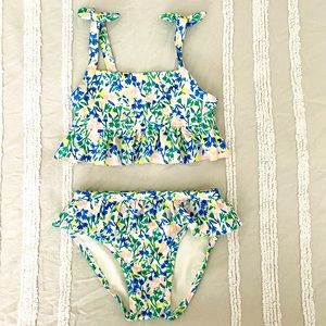 Harper Canyon Ruffle trim tankini swim suit spring floral - 3T
